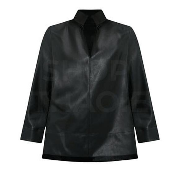 TUCKERNUCK Black Leather Margot Top Size XS NWT Retail $168 Tuckernuck - Picture 8 of 8